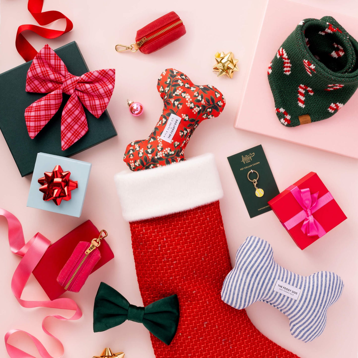 Heather Taylor Home x TFD Katherine Plaid Valentine Lady Dog Bow