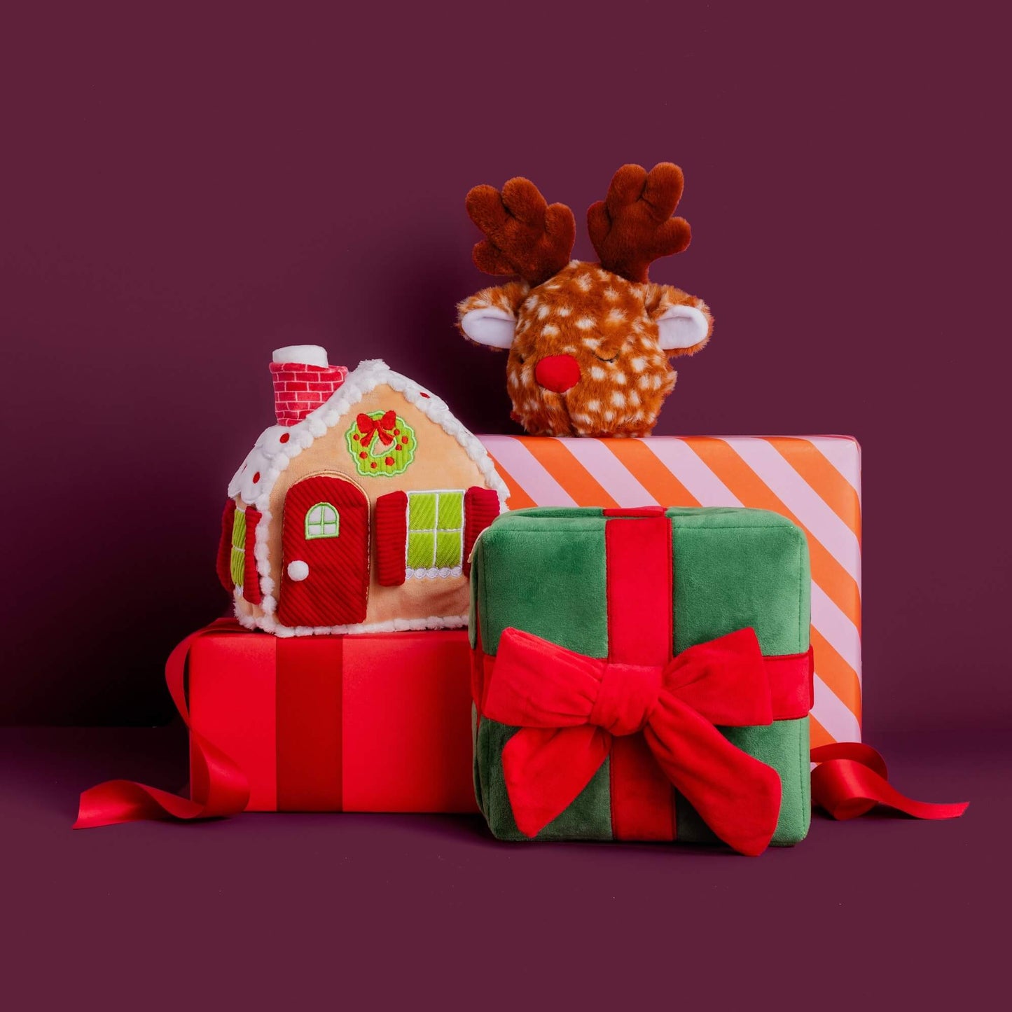 Reindeer 2-in-1 Bounce Dog Toy