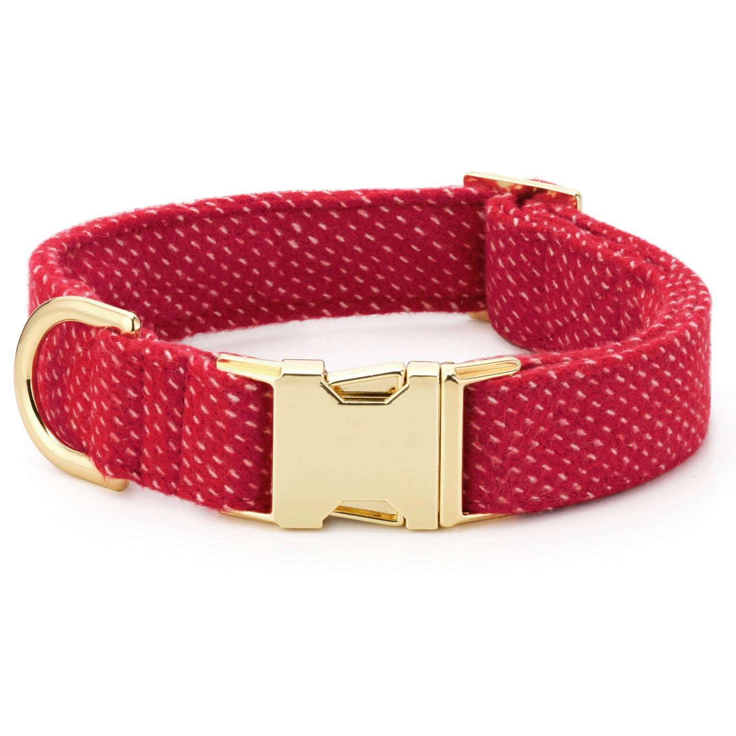 Berry Stitch Flannel Dog Collar