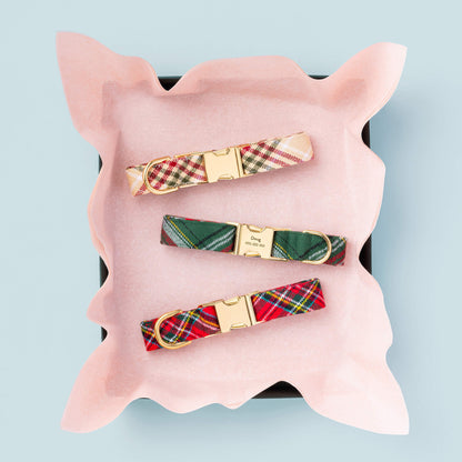 Eggnog Plaid Flannel Dog Collar