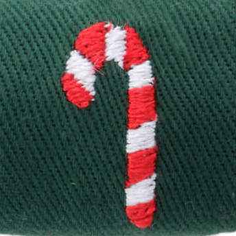 Evergreen Candy Canes Embroidered Bow Tie Collar