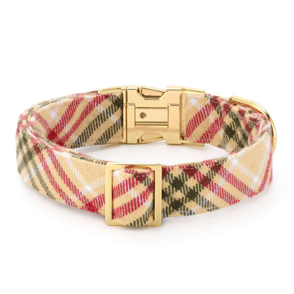 Eggnog Plaid Flannel Dog Collar