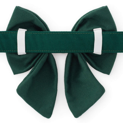 Evergreen Candy Canes Embroidered Lady Dog Bow