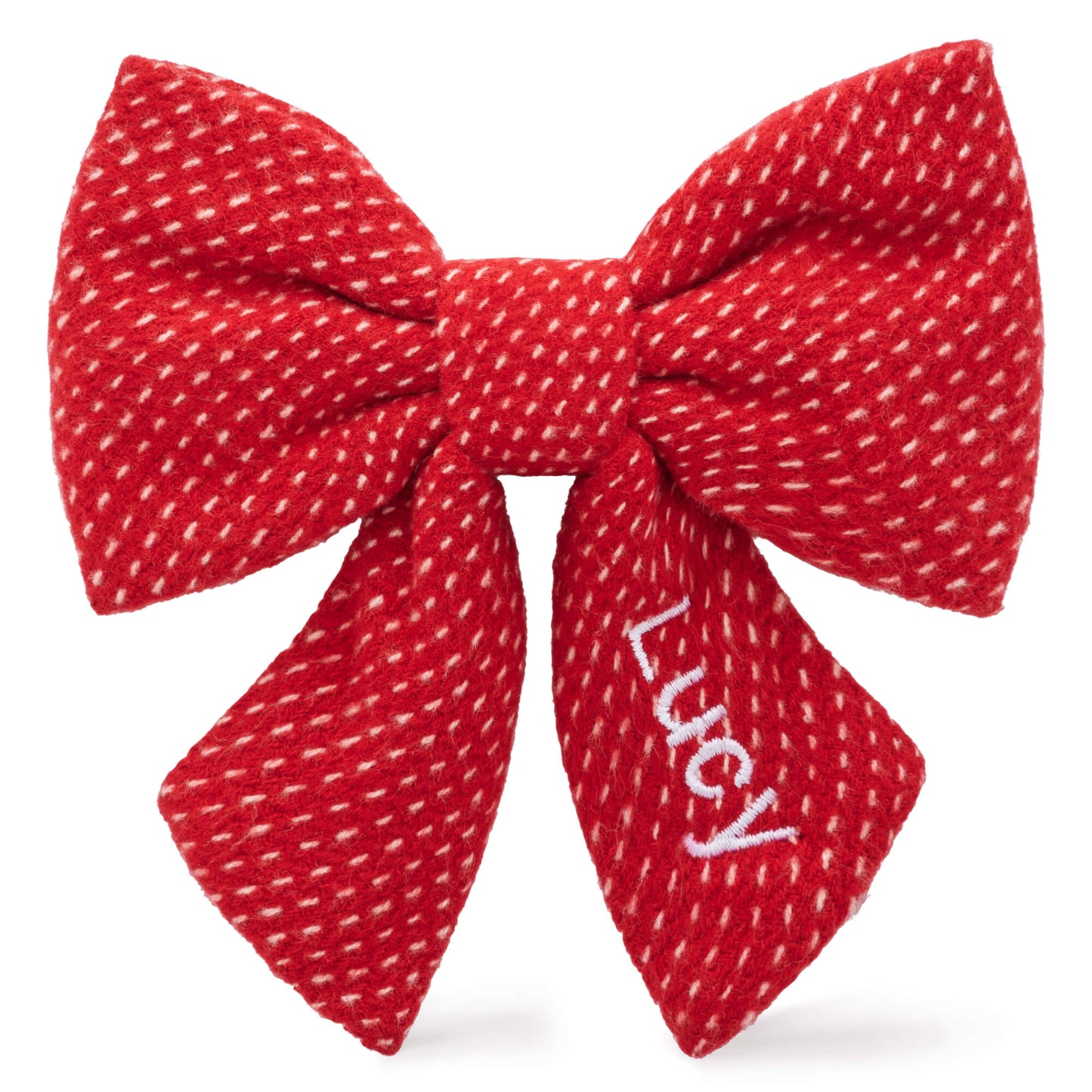 Berry Stitch Flannel Lady Dog Bow