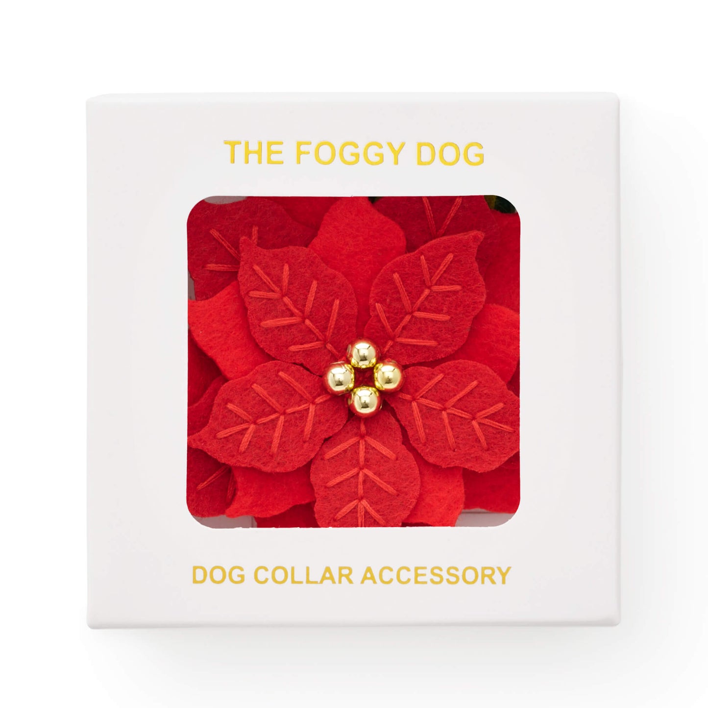 Poinsettia Dog Collar Flower Set