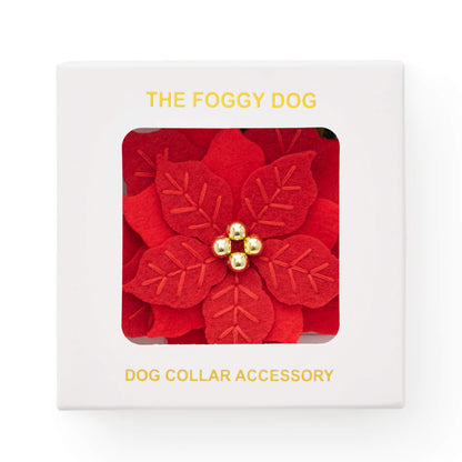 Poinsettia Dog Collar Flower Set