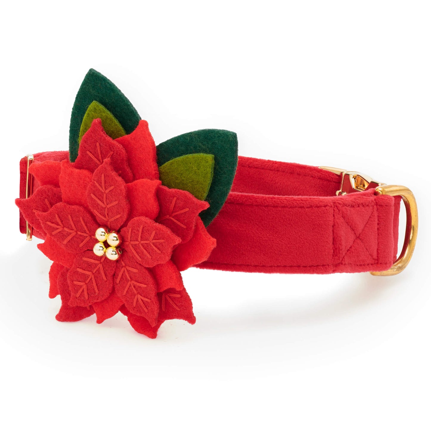 Poinsettia Dog Collar Flower Set