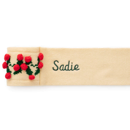 Holly Bobble Knit Dog Scarf