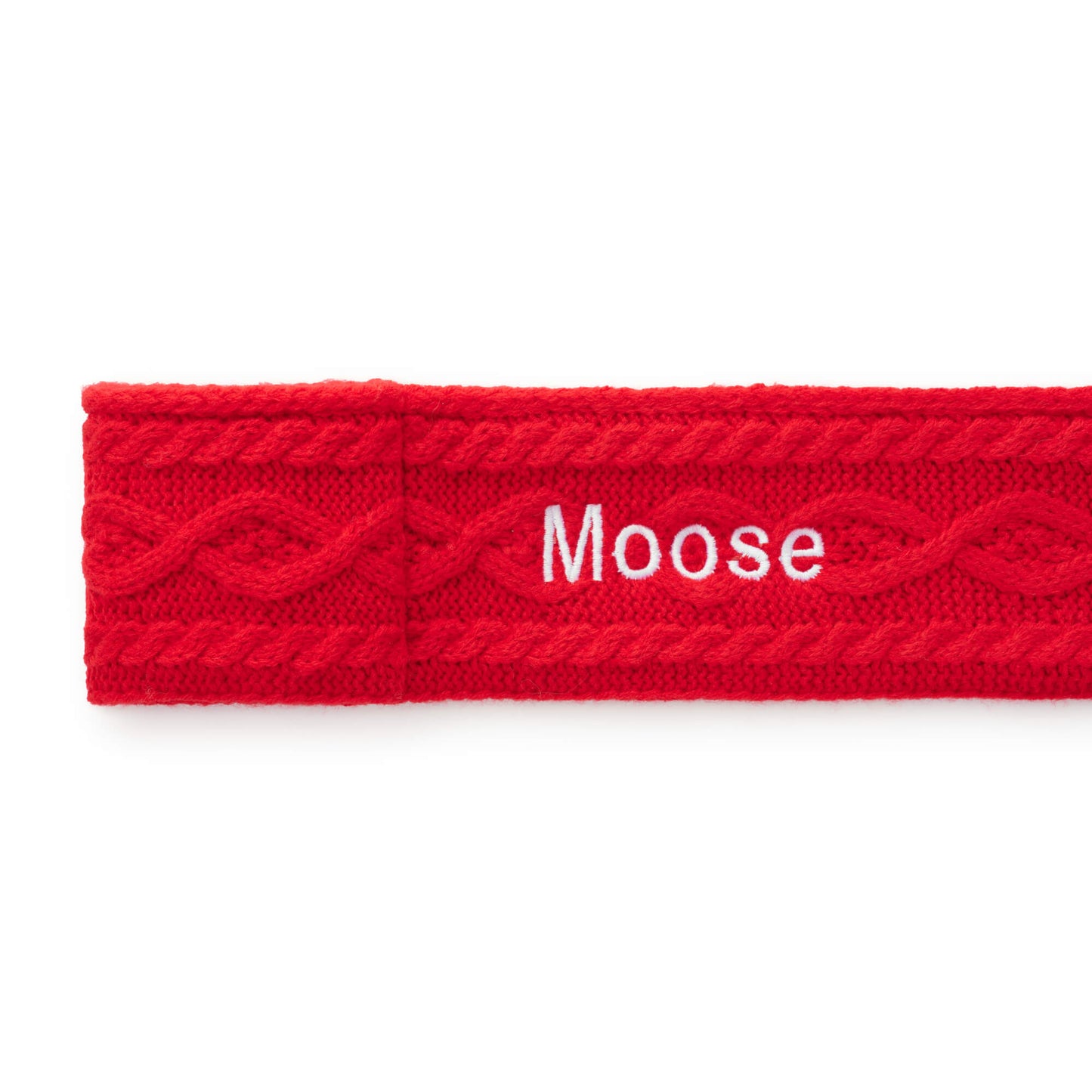 Red Cable Knit Dog Scarf