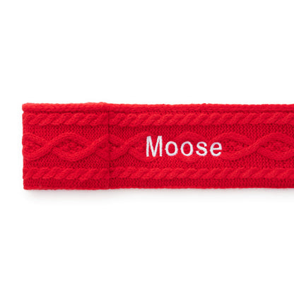 Red Cable Knit Dog Scarf