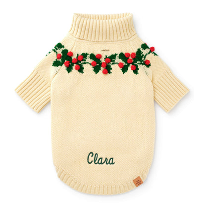 Holly Bobble Dog Sweater