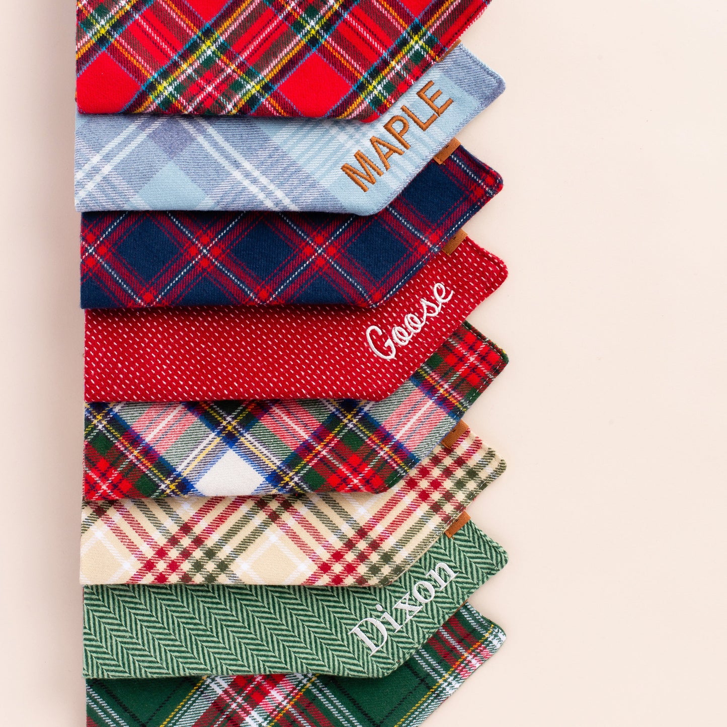 Berry Stitch Flannel Dog Bandana
