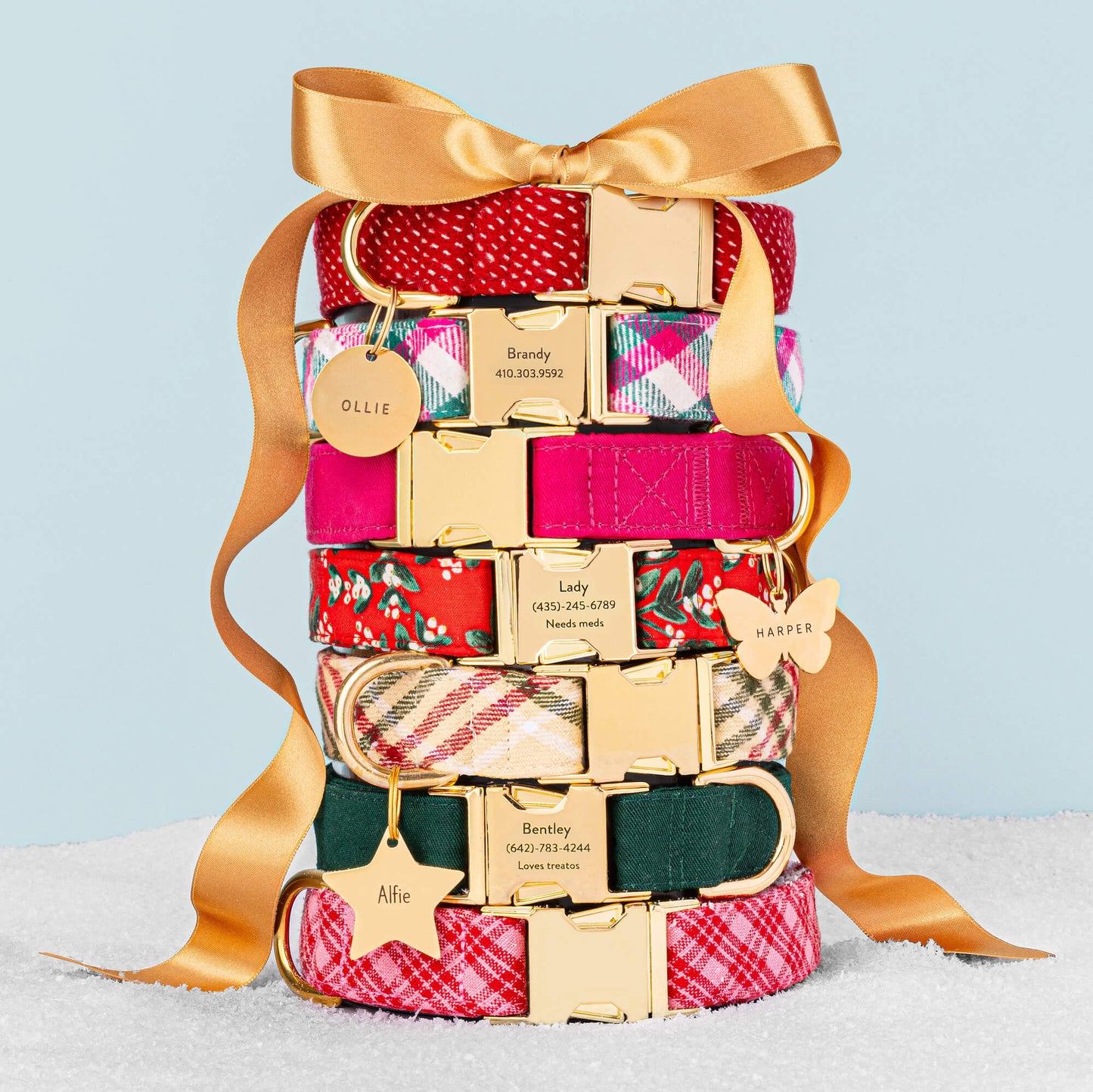 Eggnog Plaid Flannel Dog Collar