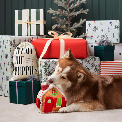 Gingerbread House Interactive Snuffle Dog Toy