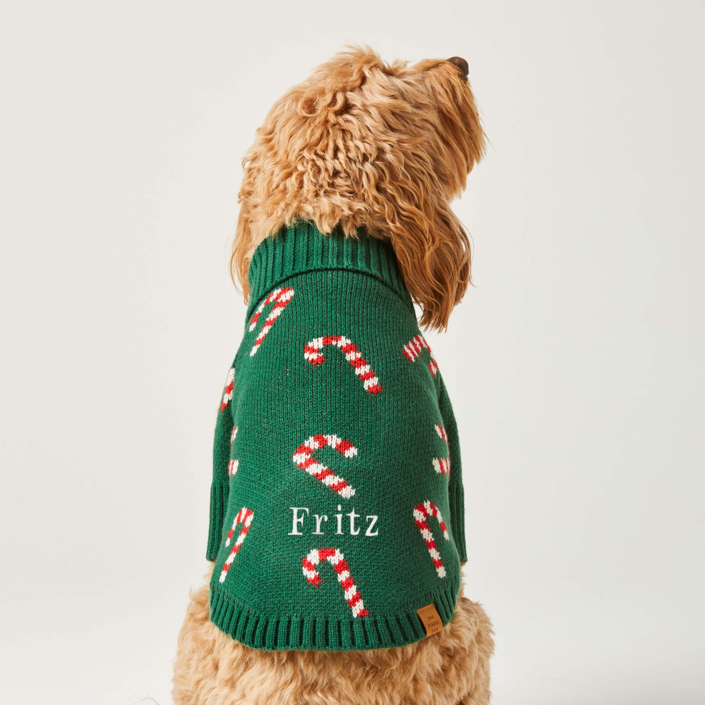 Evergreen Candy Canes Dog Sweater
