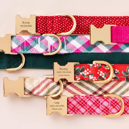 Eggnog Plaid Flannel Dog Collar